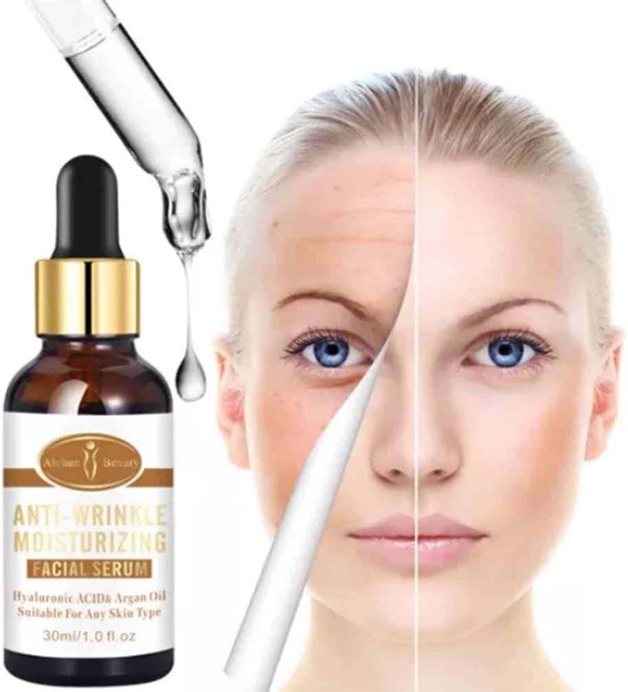 AICHUN BEAUTY Anti-Wrinkle Moisturizing Facial Serum Hyaluronic Acid Argan Oil | Suitable For Any Skin Type | 30ml | 1 Fl.Oz